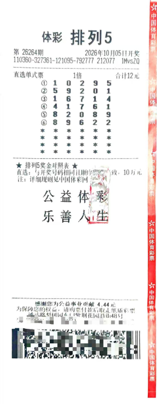 上海配资门户 彩友12元揽排列五玩法10万：一直保持自选号习惯